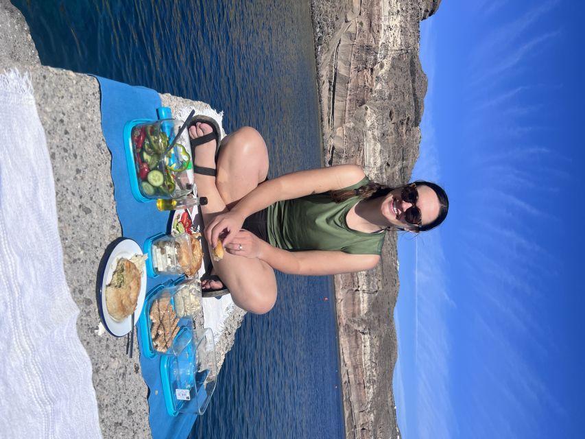 Santorini: Sea Caves Kayak Trip with Snorkeling and Picnic - The beach picnic is more than fuel