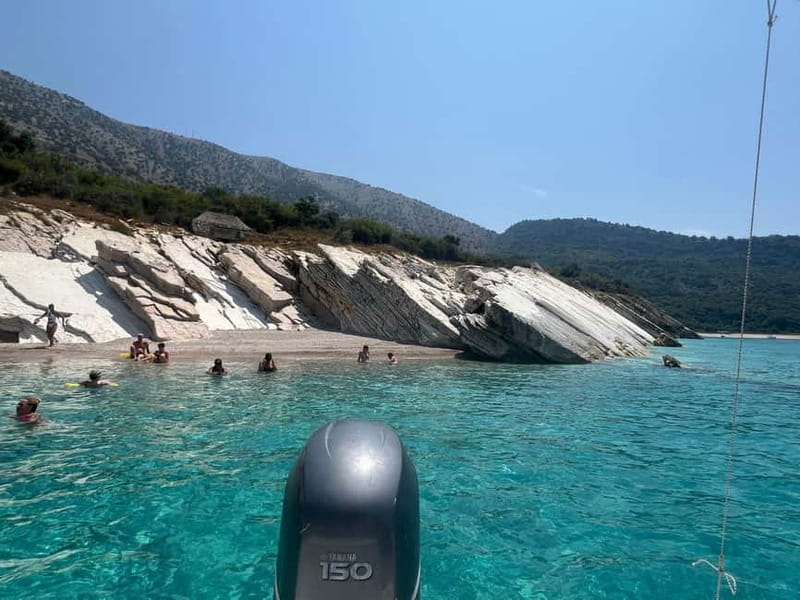 Saranda: Boat tour to 7 destinations end snorkeling - The secret beach and Turtle Cave on the way back