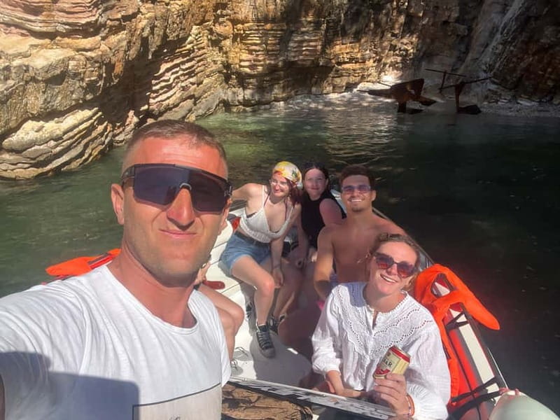 Saranda: Boat tour to 7 destinations end snorkeling - Six short stops along the Ionian coast