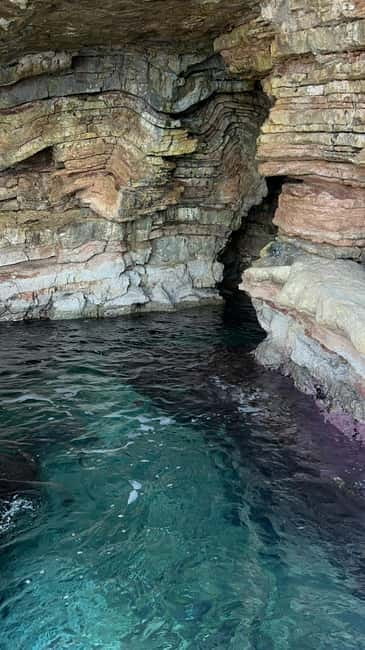 Saranda:Boat Tour to Kroreza with snorkelling,&umbrellas - Caves, Kakome Bay, and the quieter coves