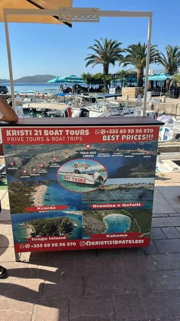 Sarandë:Krorez Boat Tour with Free Umbrella&Snorkelling mask - Turtle Cave on the return ride