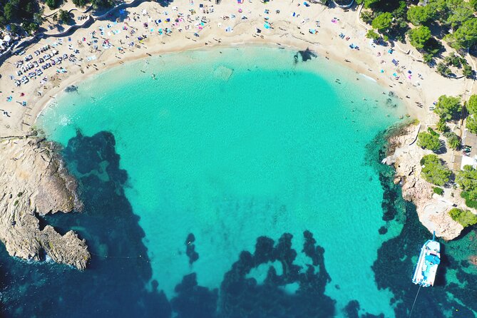 Sunset Beach Hopping Cruise, Cala Comte and Cala Bassa, SUP and snorkelling - Cala Comte: clear water, restaurants, and limited time