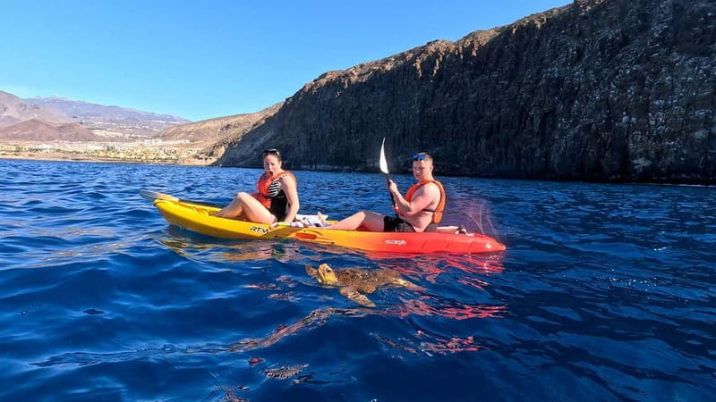 Tenerife: Kayak & Snorkeling Tour - Small Groups - Paddling beside Los Cristianos and Montaña Guaza